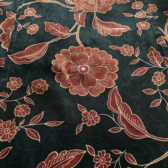 Y2K Dark Floral Faux Suede Midi Skirt XL Romantic Fairy Whimsigoth Boho Feminine - Picture 2 of 8